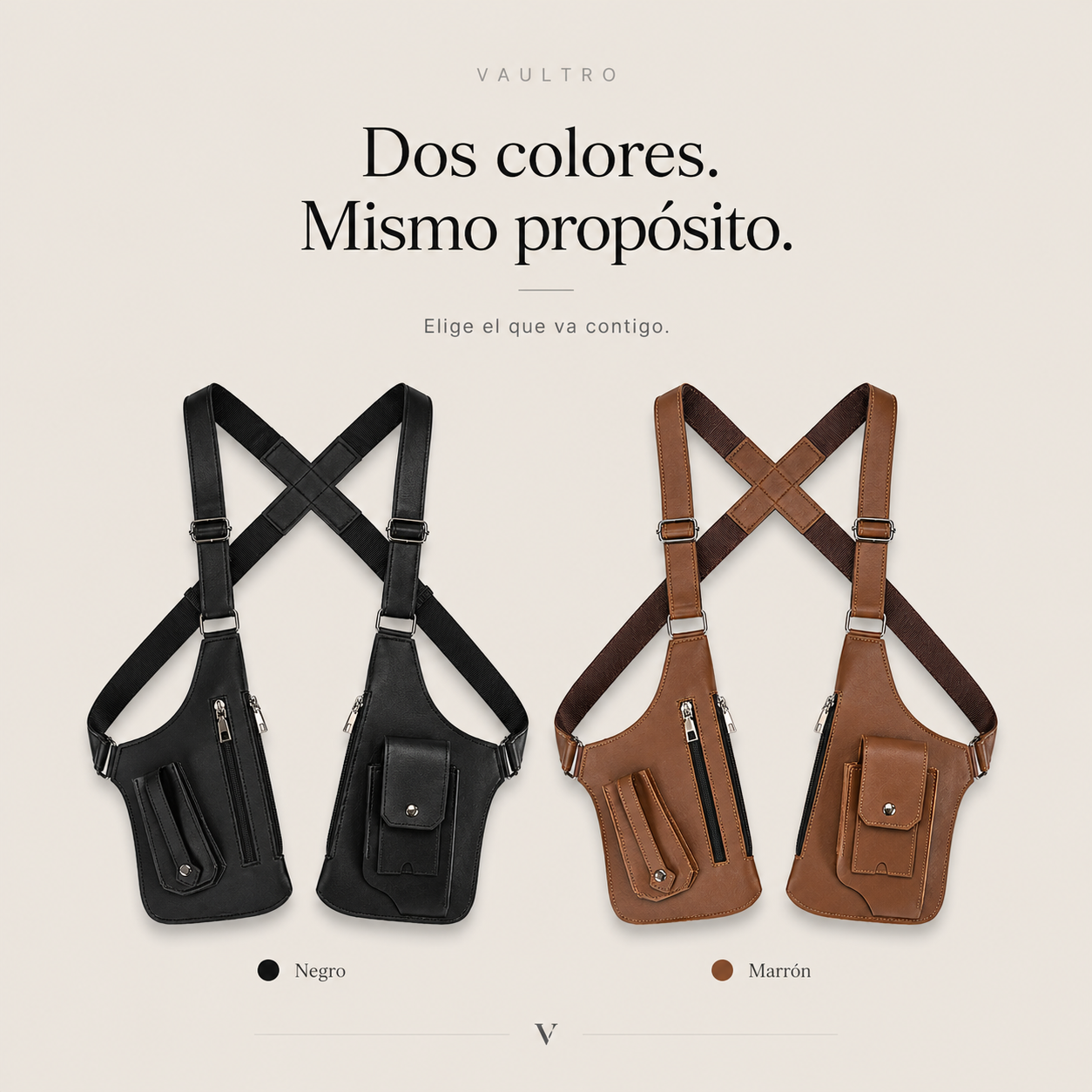 Bandolera Doble Multibolsillos